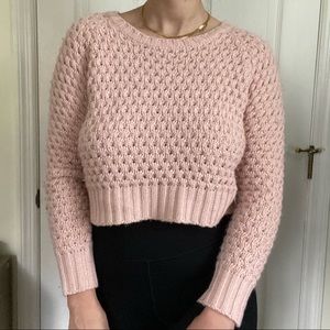 cropped pink sweater
